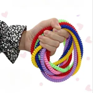 Random Color Elastic Chew Necklace Set, 6 Counts/set Stress Relief Sensory Toys, Concentration Training Toys, Early Education Supplies, Sensory Teether