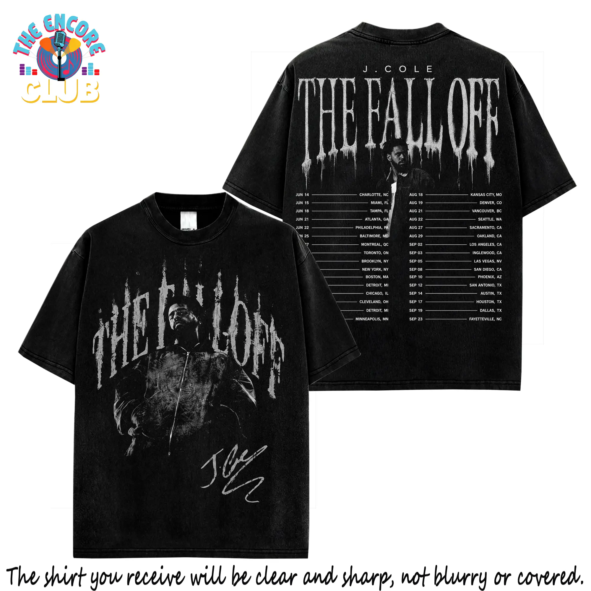 J Cole The Fall-Off World Tour 2026 Graphic Tee, Made in USA, 100% Cotton, Album Merch Inspired Shirt, Dreamville Streetwear T-Shirt, Hip Hop Fan Gift for Concert Lovers and Rap Fans