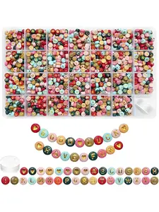 1400pcs Christmas Bead Kit, Colorful Letter Heart Beads, Acrylic Letters, DIY Jewelry Making, Bracelets, Keychains, Craft Supplies