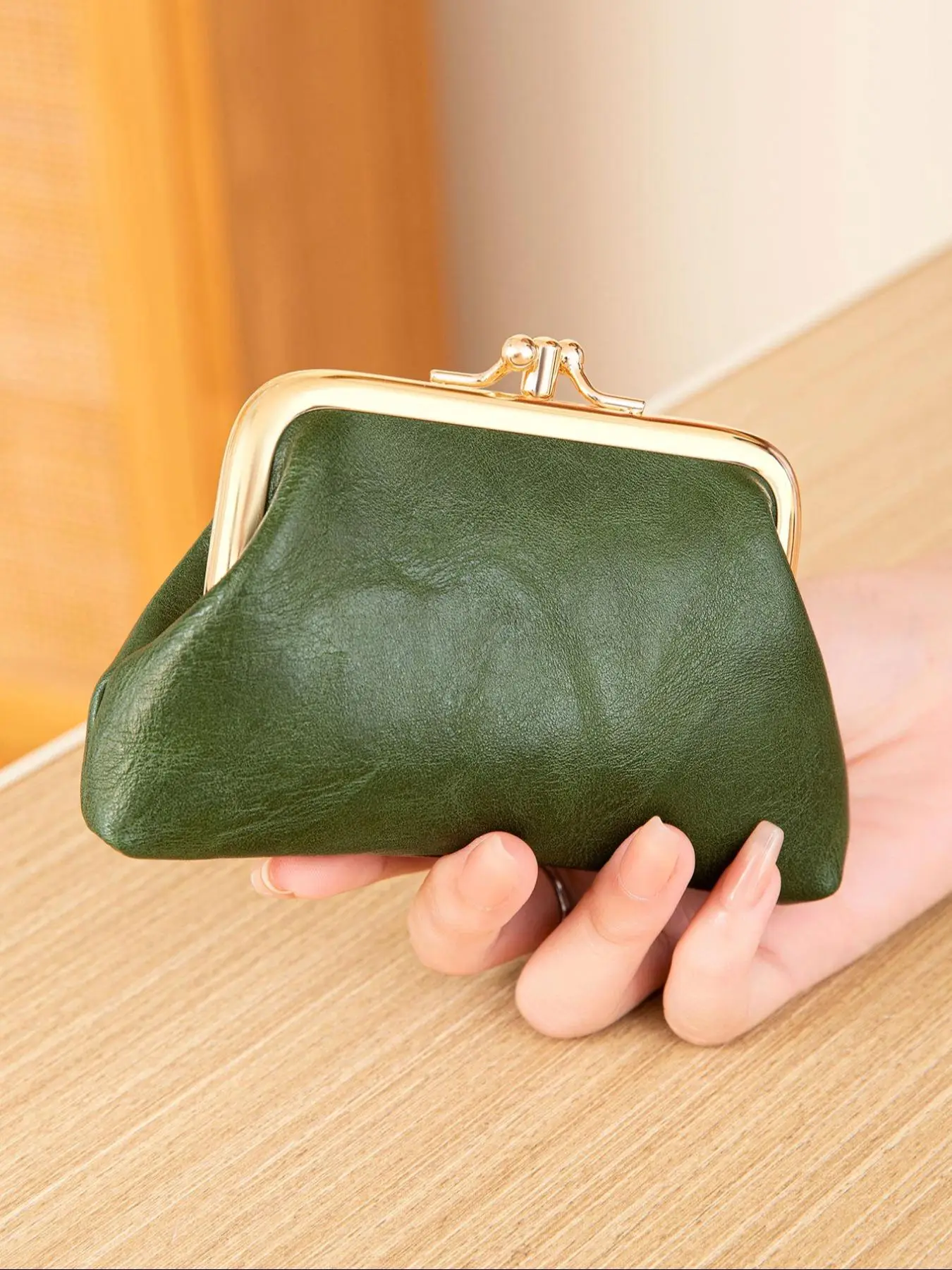 Women's Solid Color PU Leather Coin Purse, Fashionable Short Wallet, Casual Trendy Versatile High-quality Daily Wallet