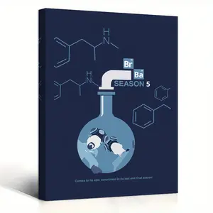 11.8x17.7 Inch Art Deco Style Wall Hanging Canvas Print - Chemical Element Periodic Table & Broken Object Design, Dark Color Poster for Living Room, Study, Game Room Decor, Classroom & Bedroom Wall Art, Study Room Decor |   Modern Wall Art |   Wooden Fram