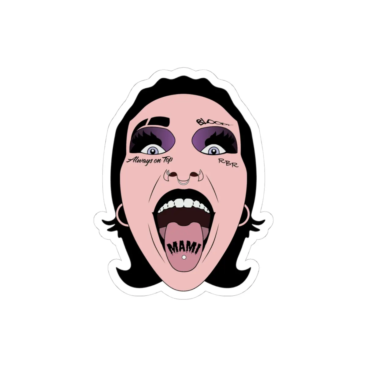 Rhea Ripley Sticker, Kiss-Cut Sticker, WWE, my own design, mami is