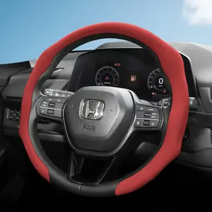 For Honda NAPPA Perforated Leather Steering Wheel Cover, Car Steering Wheel Insert Accessories, Anti-slip Breathable Quick-install All-season For CR-V/Civic/HR-V/ZR-V/Vezel/City/Amaze/Fit/Jazz/Accord/WR-V/BR-V/Elevate/Pilot/Passport/Ridgeline/Odyssey