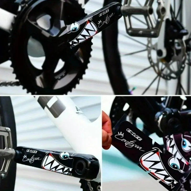 2Pcs set, shark road bike crank scratch protection sticker mountain bike crank handle protection, suitable, Bike Crank Arm