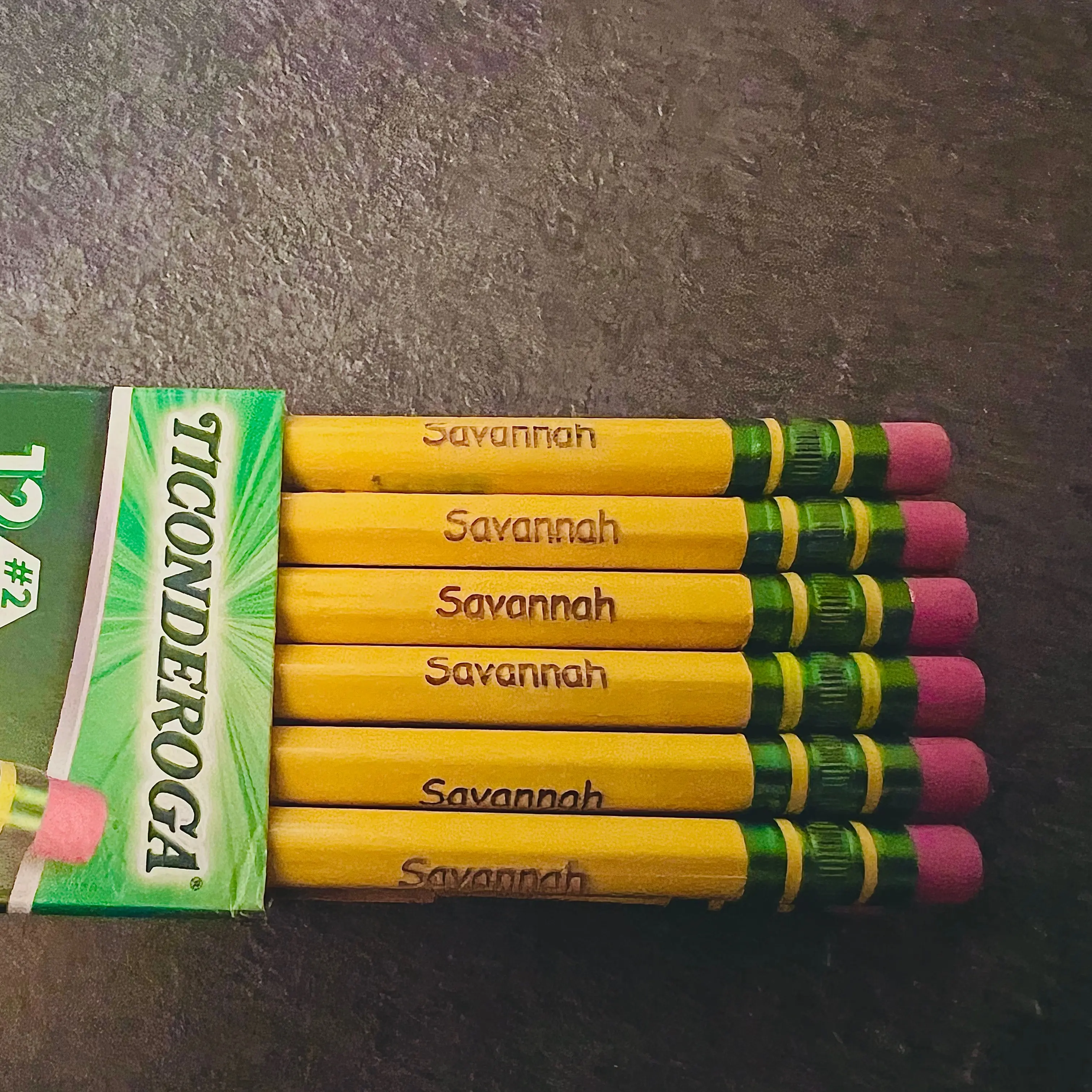 Custom Name Engraved Ticonderoga Pencils - Personalized School Supplies - Back to School