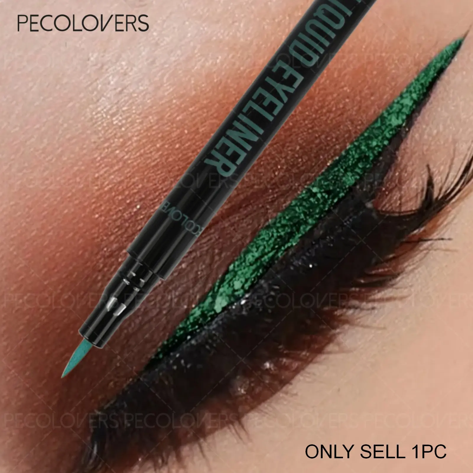 1PC Waterproof Eyeliner - 17-Color Starlight Silvery Aurora Blue Moonlight Purple Emerald Green Dual-Tip Smudge-Proof Eyeliner Multicolor Eyeliner Pen