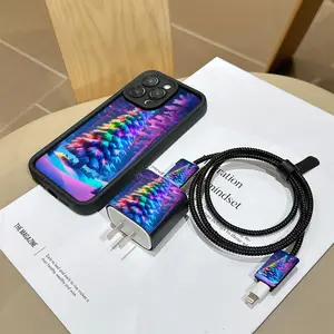 Christmas Phone Case Set with Charger Cover, Cable Protector & Storage Rope, Anti-Drop Tpu Shell for iPhone Models