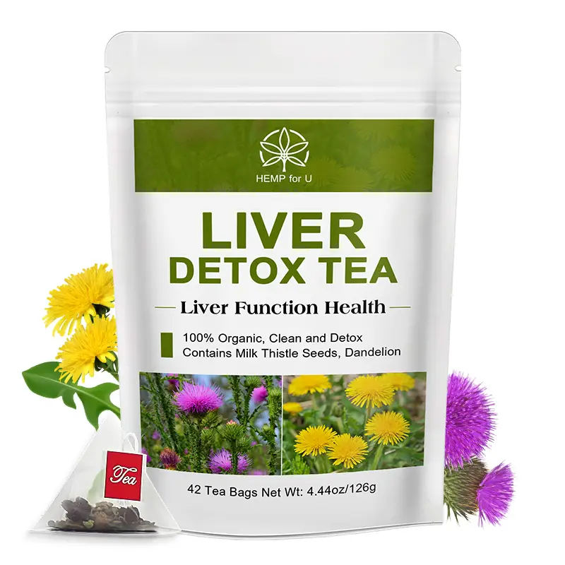 6-IN-1 Liver Detox Herbal Tea for Liver Cleanse Support, Milk Thistle, Licorice Root,Turmeric,Dandelion Root, Fennel, Peppermint, 42 Tea Bags Beverage