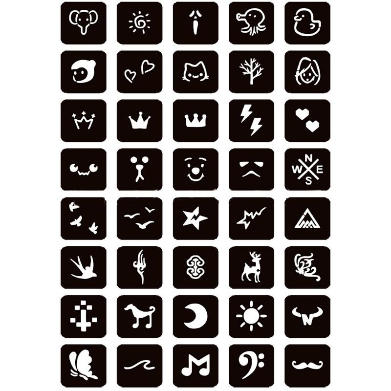 Temporary Tattoo Kits Henna kit 5 Inks 96 Stencils Cosmetic Grade for Women Men Kids DIY Art Painting Party Gifts Makeup