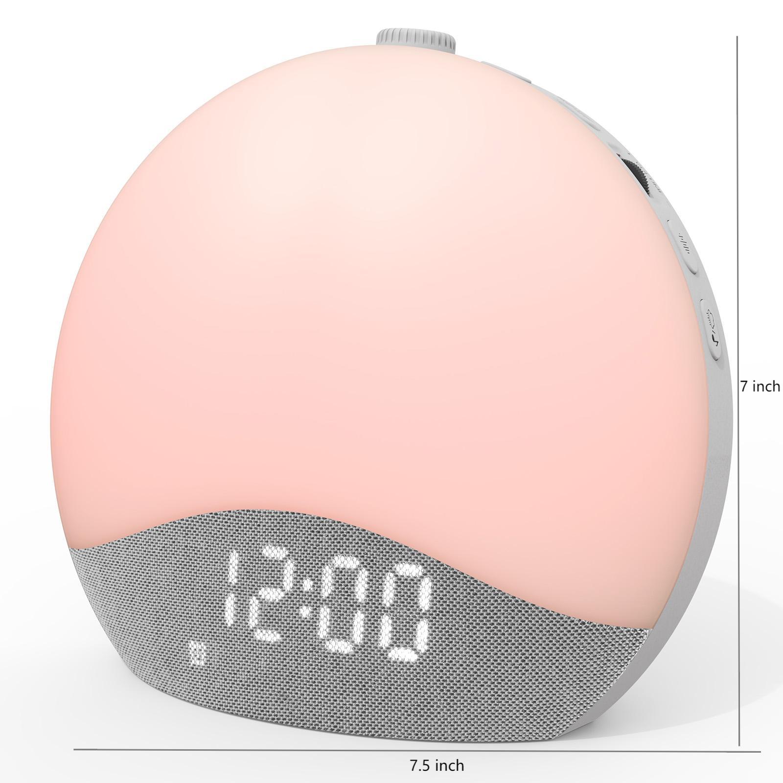 ecozy Sunrise Alarm Clock, Upgraded White Noise Machine for Sleep, Bluetooth Speaker, Dimmable Night Light for Heavy Sleeper, Adults, Kids