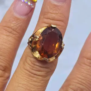 Topaz & Gold Tone Ring 18ktge Size 7