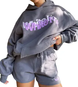 Hoodie White Fox So Wavy Oversized Hoodie Volcanic