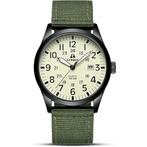 Military Style Analog Watch – Waterproof Sport Nylon Strap