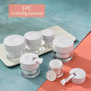 1 Refillable Empty Cosmetic Bottle with Spoon, Travel Toiletry Container for Lotion Eye Cream and Face Cream, Leak-Proof Design for Women, Ideal Christmas Gift