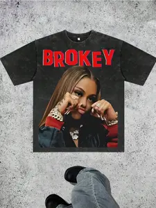 Men's Street Style Streetwear, Fitted Short Sleeve T-Shirt, Round Neck Loose Fit, Unique Print Design, Perfect for Casual & Daily Wear