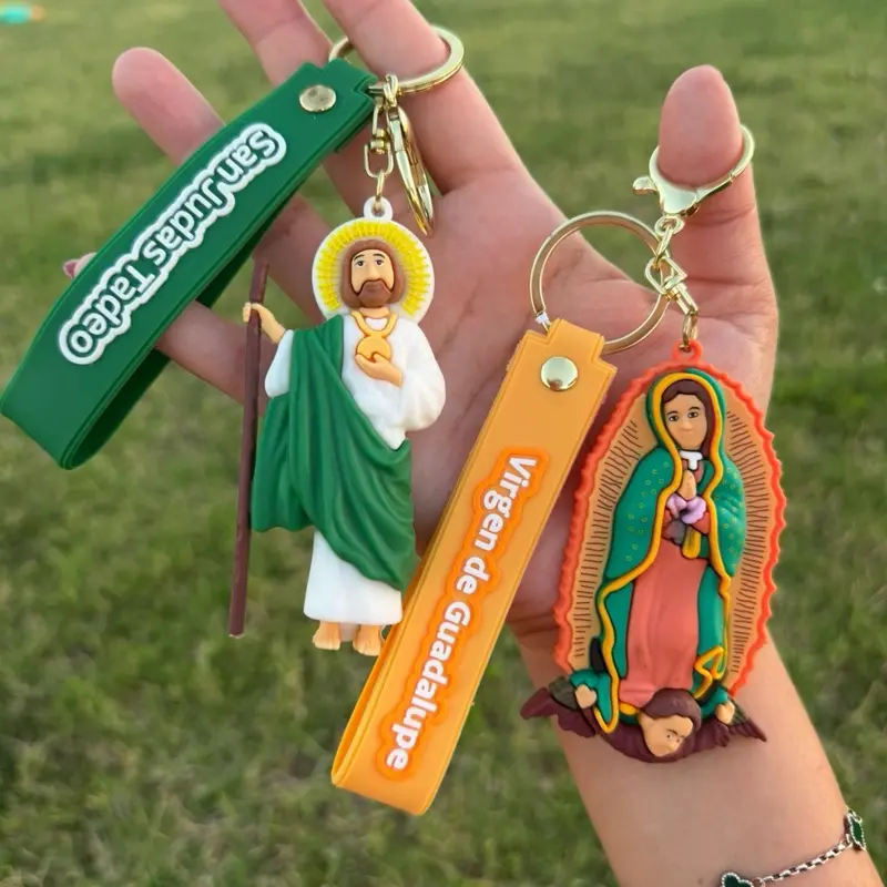 Cute Our Lady of Guadalupe/ Saint Jude, PVC Keychains