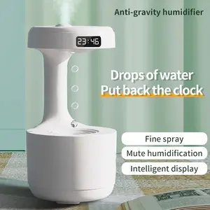 Aroma Diffuser Mute Heavy Fog Household Sprayer Anti-Gravity Humidifier With Clock Water Drop Backflow