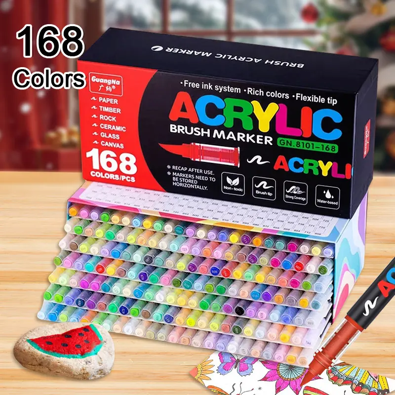 Guangna Set of 288 Colorful Markers, Permanent Sketching Animation Pens for Office, Writing Correction, Adult Coloring, Artist Drawing