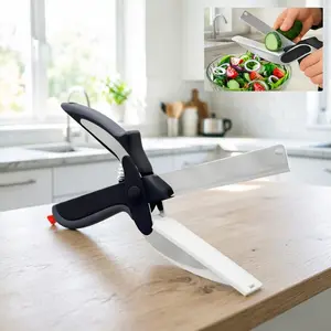 2-in-1 Kitchen Scissors & Cutting Board! Stainless Steel Shears for Meat, Veggies & Cheese - Quick Food Prep Tool