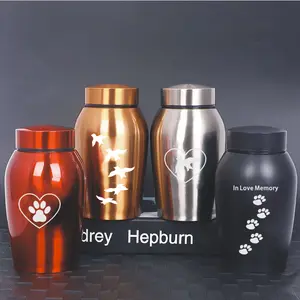 Pet Stainless Steel Cremation Urn for Cat Dog Large Small Metal Sealing Ashes Container with Engraving Service Memorial Animal stuff indoor automatic feeder toys