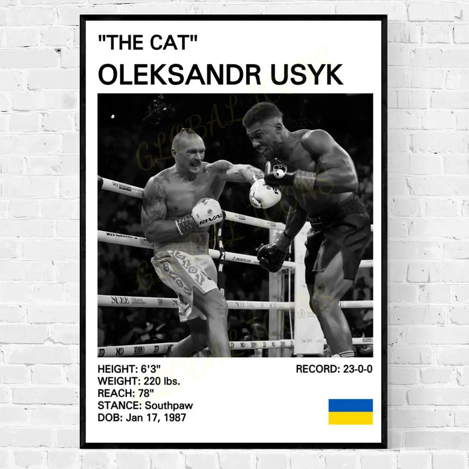 Oleksandr Usyk Poster, Oleksandr Usyk Print, Ukraine Boxing Poster