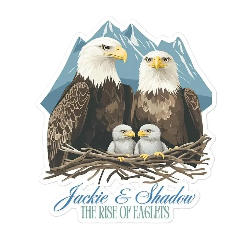 Jackie & Shadow Bald Eagle Family Sticker - Big Bear Lake Fan Art