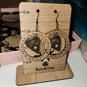 OUIJA board wooden engraved earrings