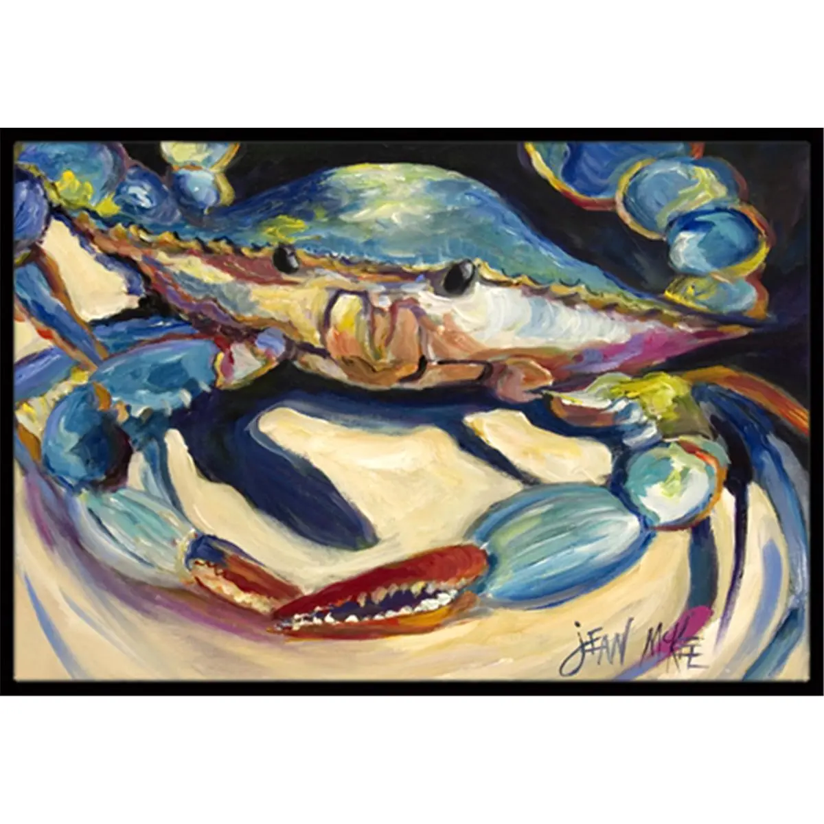 212 MAIN Blue Crab Artistic Print Floor Mat - Indoor-Outdoor Rug, Fade-Resistant, Rubber-Backed, 24 x 36 in.