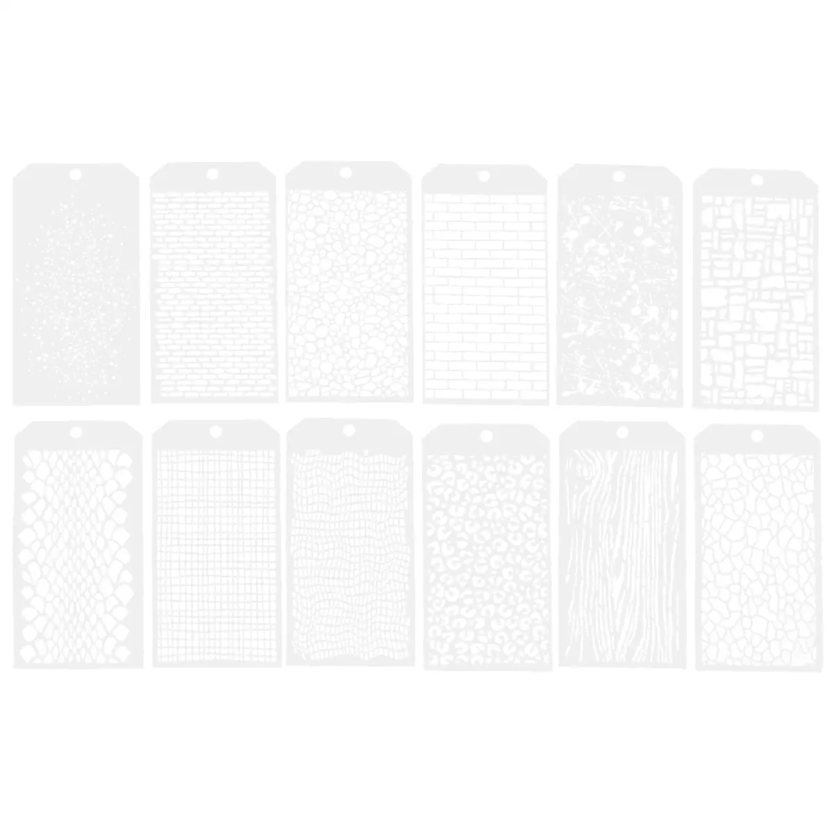 12 Pieces Stencils for Crafts, Brick Dot Layering Stencils Mixed Media Art Texture Stencils for Painting on Card Making