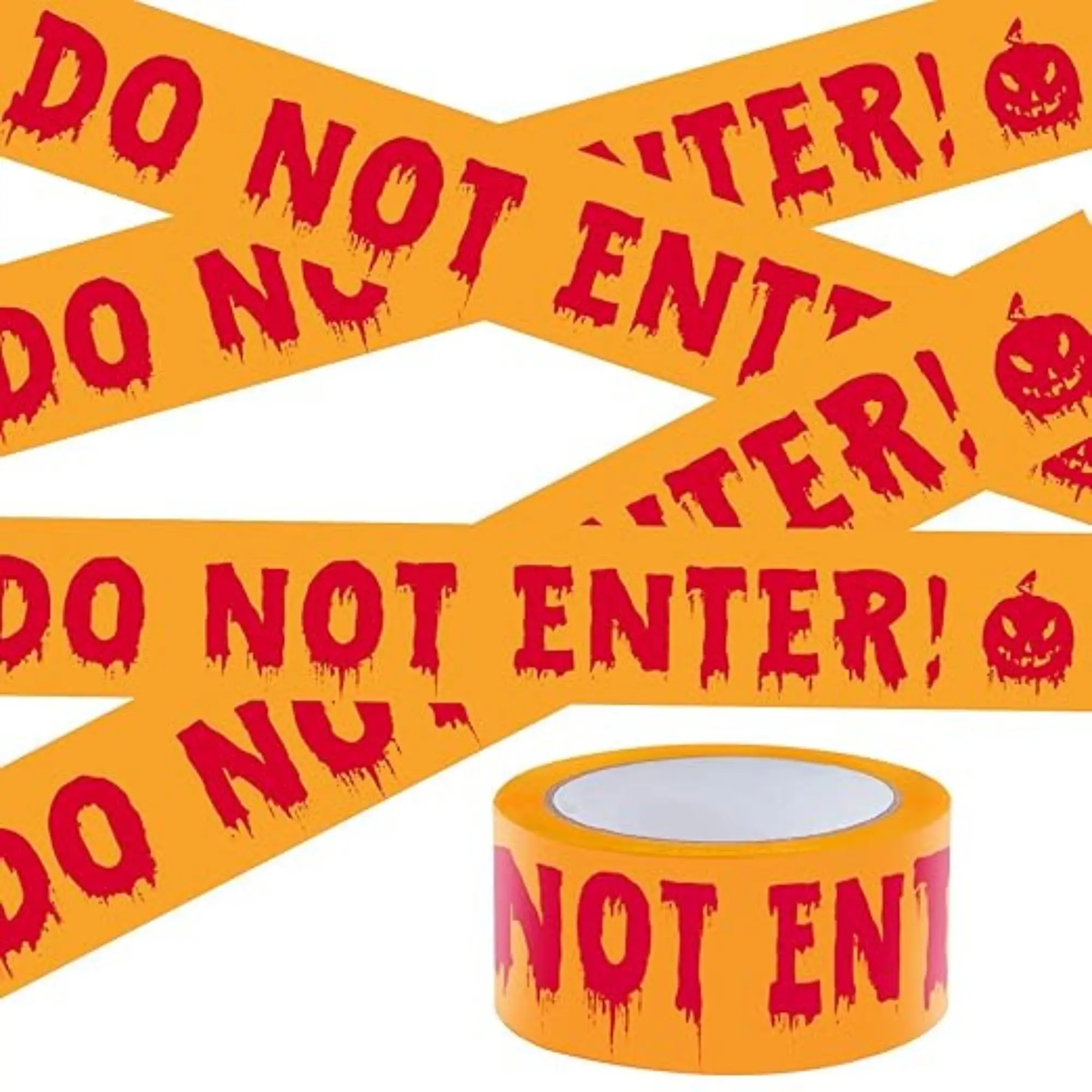 Halloween Caution Tape Roll, "Do Not Enter" Safety Tape, 4.8cm x 100m Indoor/Outdoor Decorations for Parties and DIY Projects4o mini Spooky Backdrop