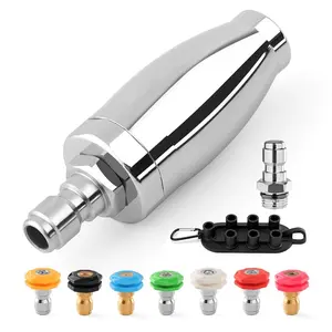 Turbo Nozzle Pressure Washer, Max 4000PSI 360°Rotating Power Washer Nozzles with 1/4” Quick Connect, 7 Pressure Washer Nozzle Tips Set for Concrete, Brick, Driveway(3.5GPM) Water Spray Durable Efficient Scrubbing