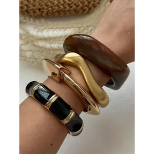 Irregular Design Cuff Bracelet Fashion Jewelry for Women and Girls, Casual Versatile Accessory Suitable for Parties and Daily Outfits, Exquisite Jewelry Birthday Gift Jewelry