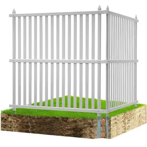 VEVOR Outdoor Privacy Screens, 50 Wx 50 H Air Conditioner Fence, Pool Equipment Enclosure, Horizontal Vinyl Privacy Fence, Perfect to Enclose Trash Can and A/C Units (2 - Panel)VEVOR Super Brand Day