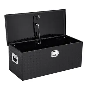 Heavy-Duty Aluminum Truck Tool Box - Diamond Plated Storage Chest, Weatherproof and Lockable, with Side Handles, Secure Tool Organizer for Truck, RV, Trailer, 30 x 15 x 15 Inches, Star Diamond
