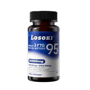 Losoki 95% High Purity RTG Deep Sea Fish Oil Supplement 36000mg EPA 480mg DHA 380mg Supports Heart Brain & Eye Health 40 Softgels Omega-3