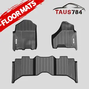 YINTATECH Upgraded Floor Mats Fit for 2012-2018 Dodge Ram 1500/2500/3500 Crew Cab, 2019-2024 Dodge Ram 1500 Classic Crew Cab, TPE All-Weather, 1st and 2nd Row: Full Set Liners, Black