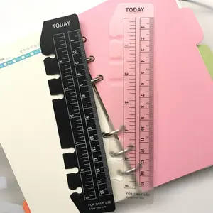 1pc Plastic Ruler Binder Insert | A5 Bookmark Divider & Measuring Ruler | Portable 6-Hole Page Finder for Notebook Planners & Scrapbooks | Durable Binder Index Accessories