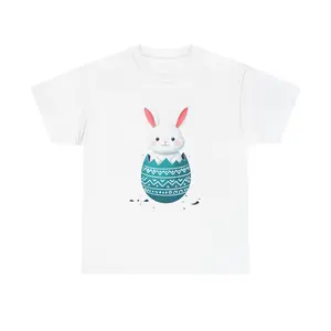 Cute Easter Bunny T-Shirt, Unisex Heavy Cotton Tee for Spring Celebrations, Fun Gift for Kids and Adults, Holiday Apparel