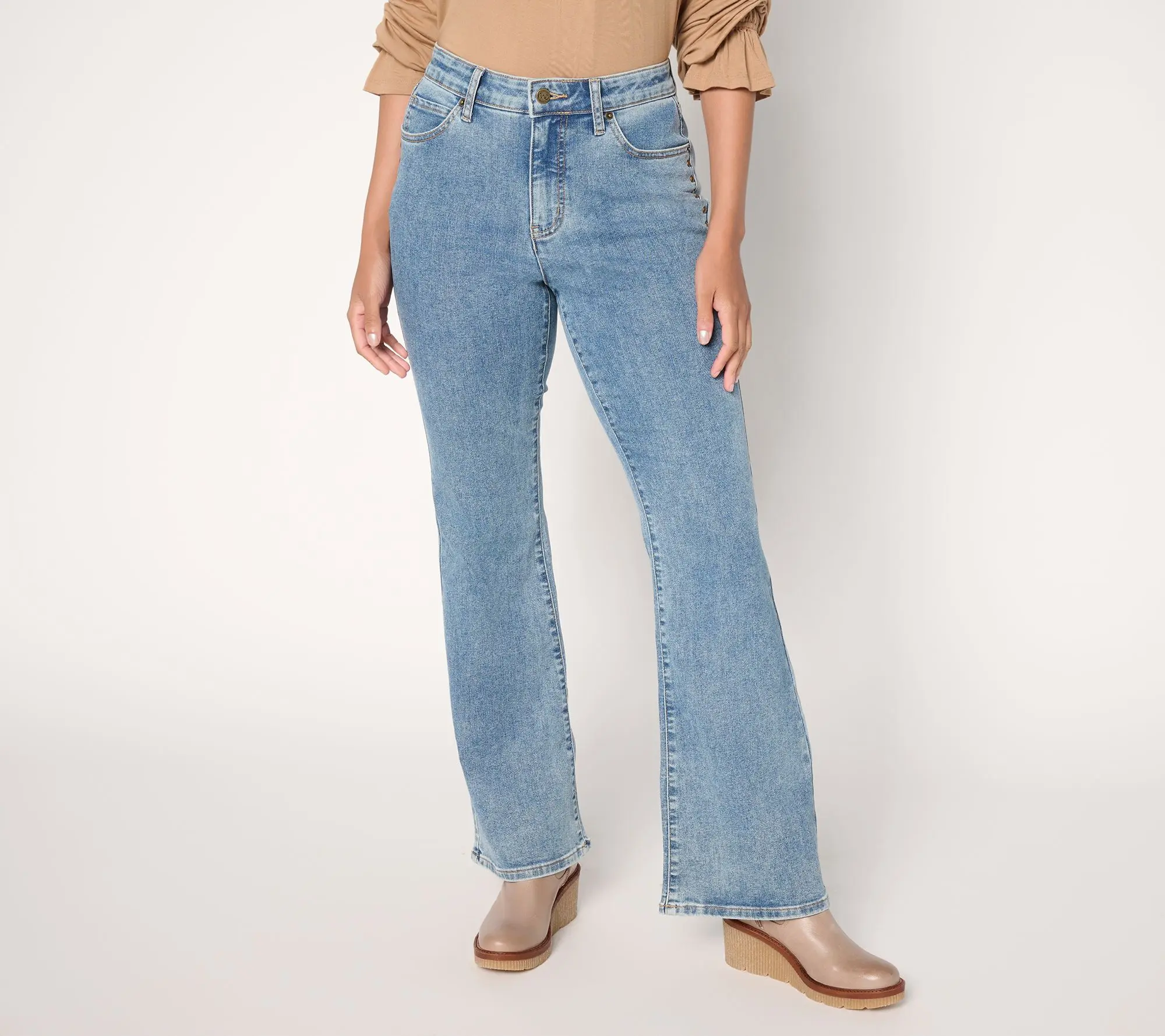 Me by Jennie Garth Regular Studded Bootcut Jeans- Indigo