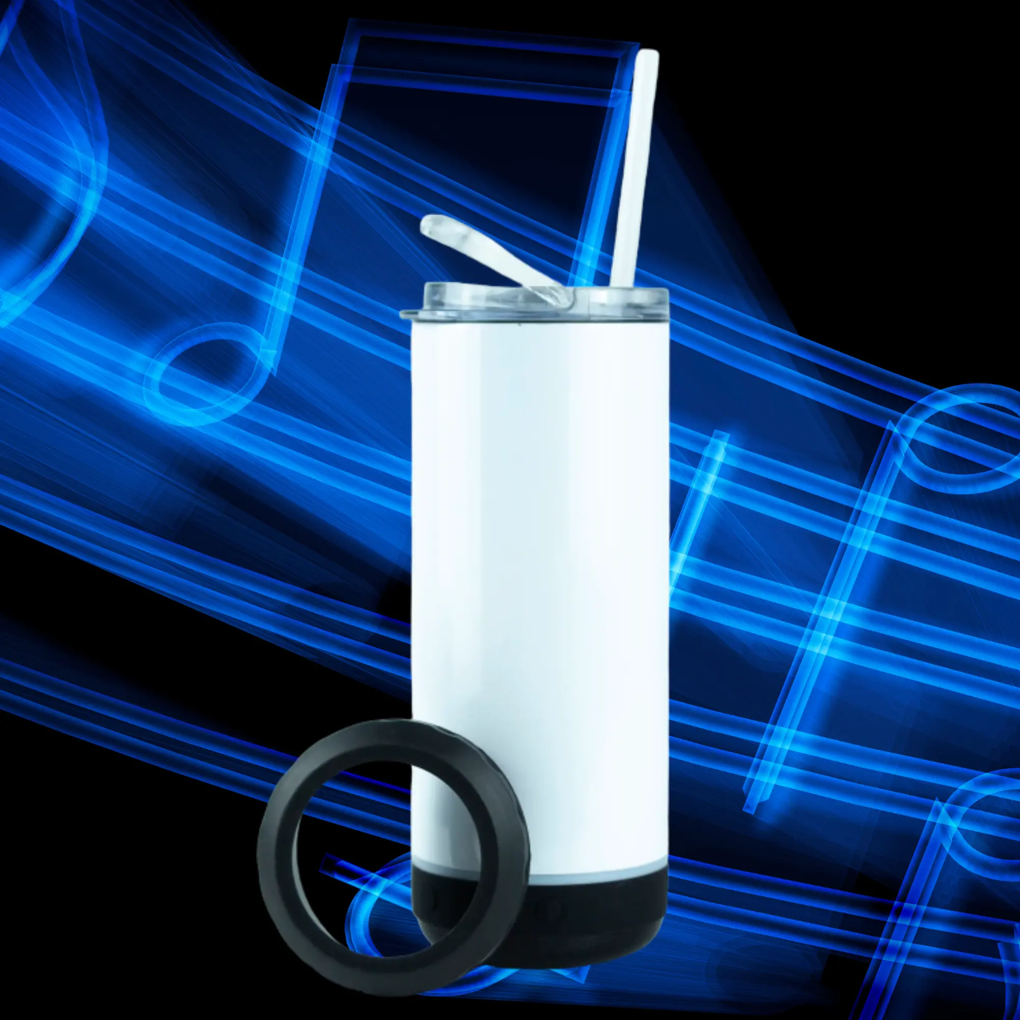 4-in-1 Koozie 14oz Tumbler Bluetooth LED Speaker Stainless Steel Cup with Wireless Connectivity Durable Construction Portable Tumbler