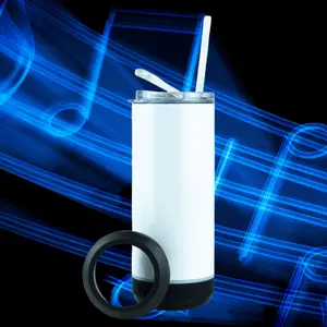 4-in-1 Koozie 14oz Tumbler Bluetooth LED Speaker Stainless Steel Cup with Wireless Connectivity Durable Construction Portable Tumbler