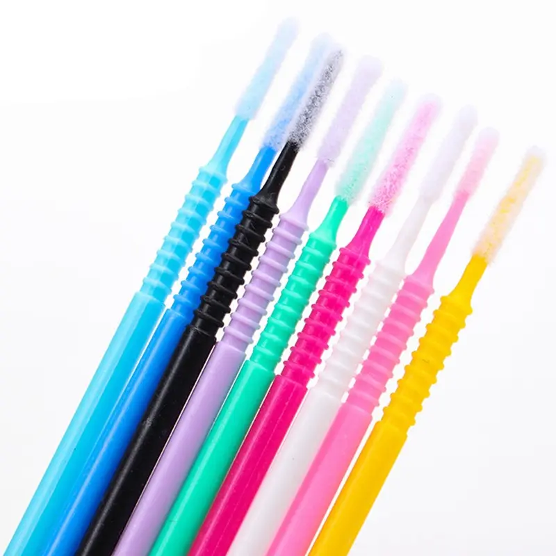 Boxed Long Rod Cleaning Cotton Swabs, Micro Brush Applicator for Beauty Eyelash Extensions, 300 Pcs Eyelash Glue Residue Removal Cleaner Brushes