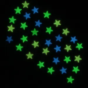 300pcs Decorative Home Decor Full Moon Starry Sky Wall Stickers, 3D Glow-In-The-Dark Luminous Stars, Universal Setting Pro, Fluorescent Wall Decals, Household Decoration Supplies