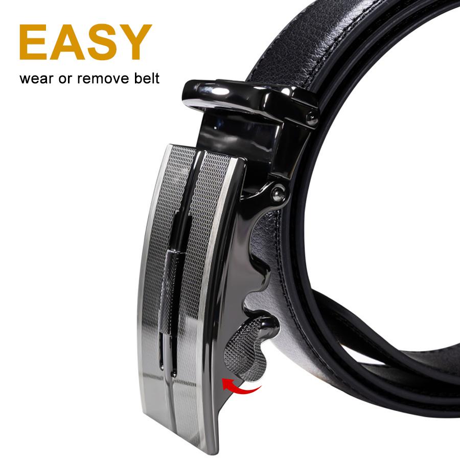 Ailisus Mens Belt Leather Easy Release Ratchet Belt for Business Casual Dress Belt with Adjustable Buckle For Mens Festival Gift SpringStatements