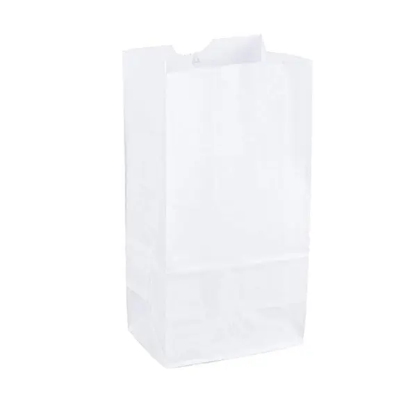 White Kraft Paper Bags, 2 lb, for Storing and Packaging