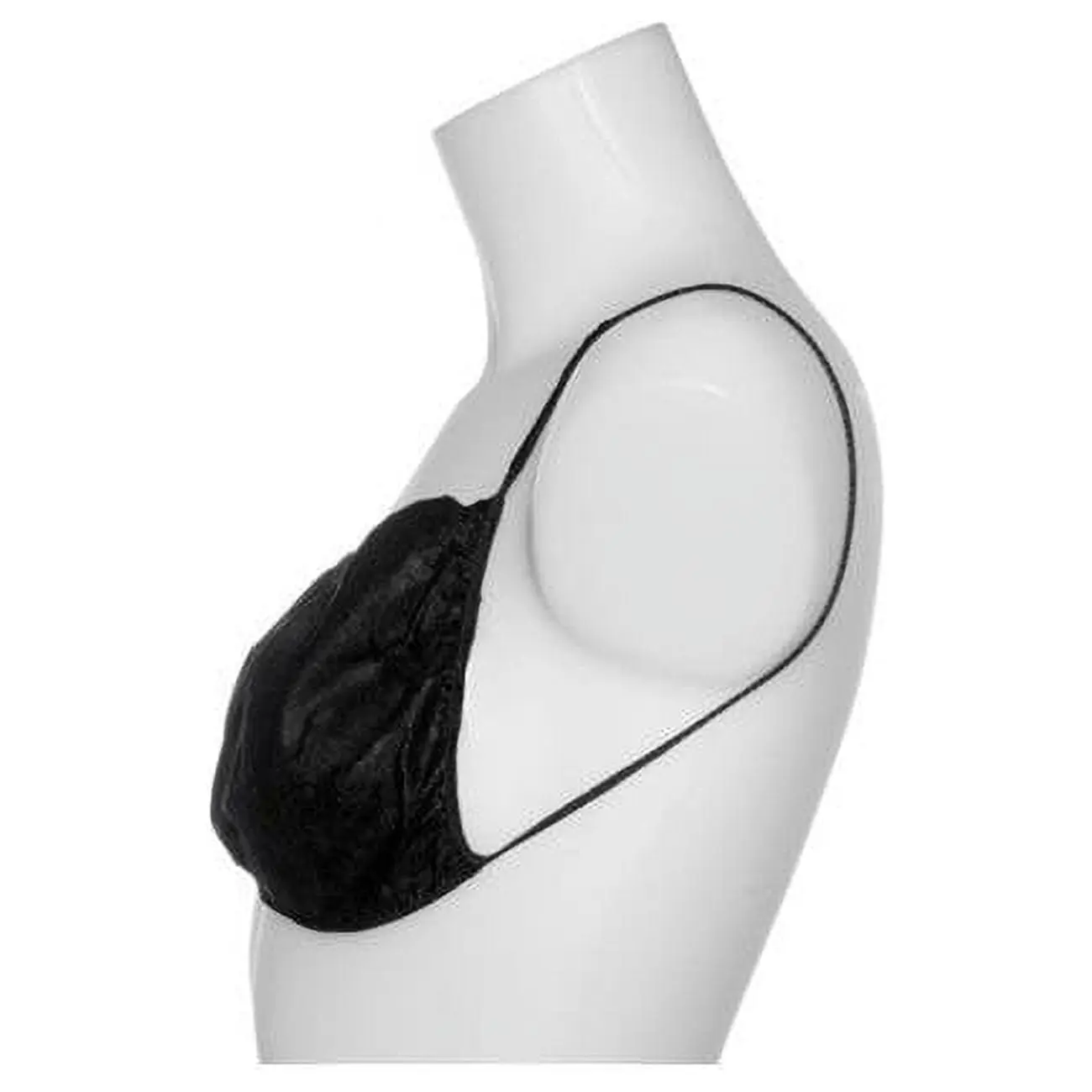 212 MAIN Lady's Disposable Backless Garment Bra, Basic Hygienic Wrap, Black - Large & XL, Soft Fabric with Hook Closure, Minimalist Headband, Women