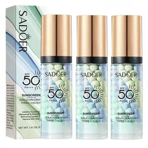 3 In 1Primer for Face Before Makeup,SunscreenIsolation Cream, SPF 50, One Step Color CorrectorFace Primer, Blurs Imperfections Oil Control &Moisturizing Skin Tone Correcting,Radiance Skin