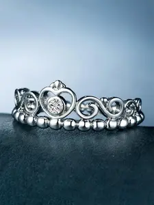 S925 Sterling Silver Heart Design Artificial Gemstone Ring, Elegant Everyday Ring, Fashion Heart Rings, Fashion Accessories for Women, Trendy All-match & Exquisite Jewelry for Birthday Gift