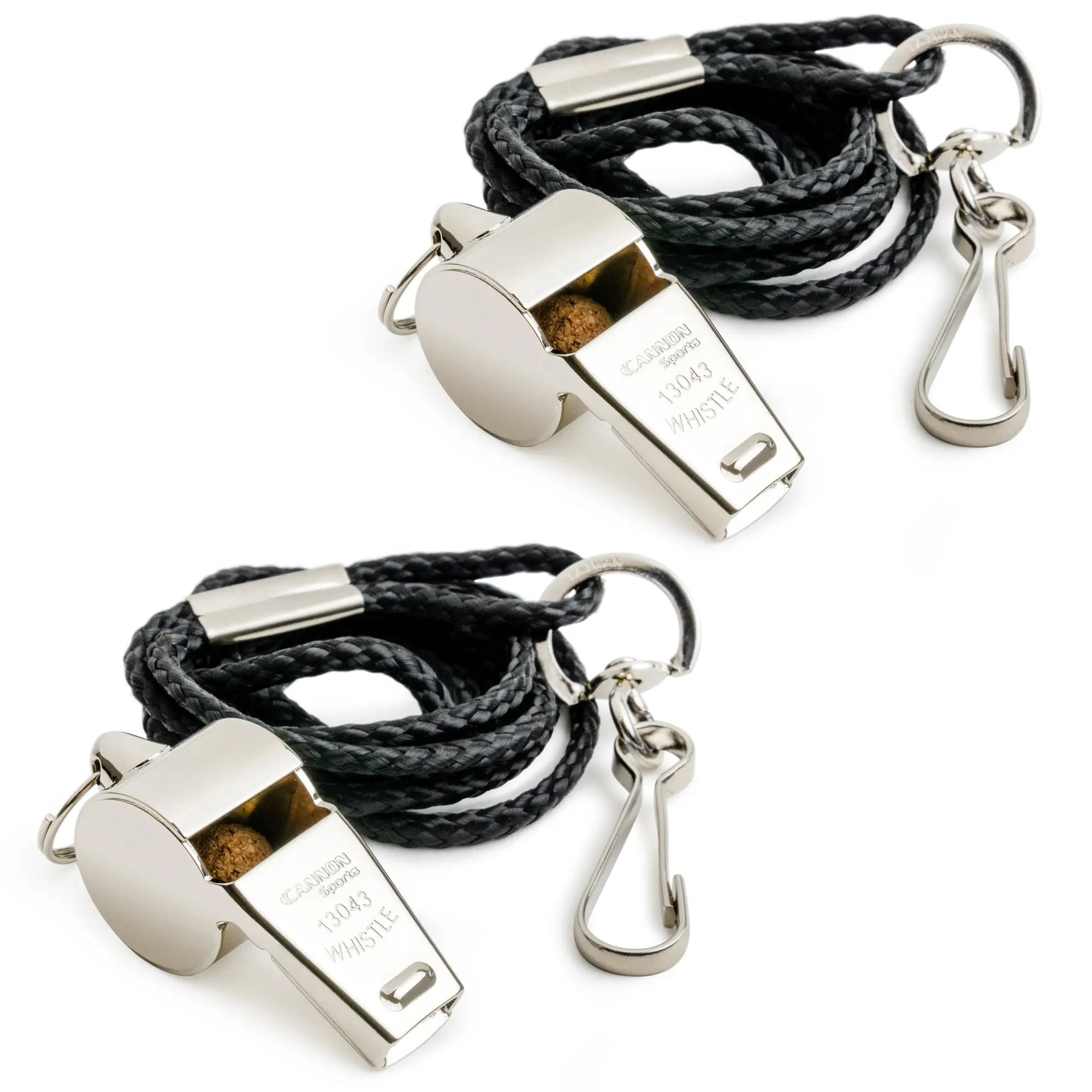 Cannon Sports Metal Whistle with Lanyard, 124db Sound, Durable Brass Plated Metal Body for Coaches and Referees