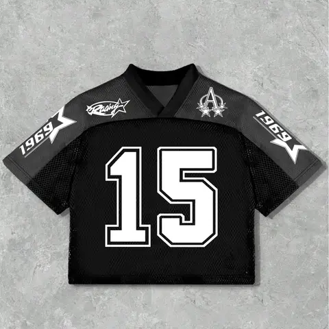 Men's Loose Fit Short Sleeve T-Shirt with Sporty V Neck and Number 15 Print, Breathable Sports Jersey for Casual Wear, Stylish Streetwear Top, Athletic Top, Fitness Shirts, Casual Sportswear, Graphic Number Tees